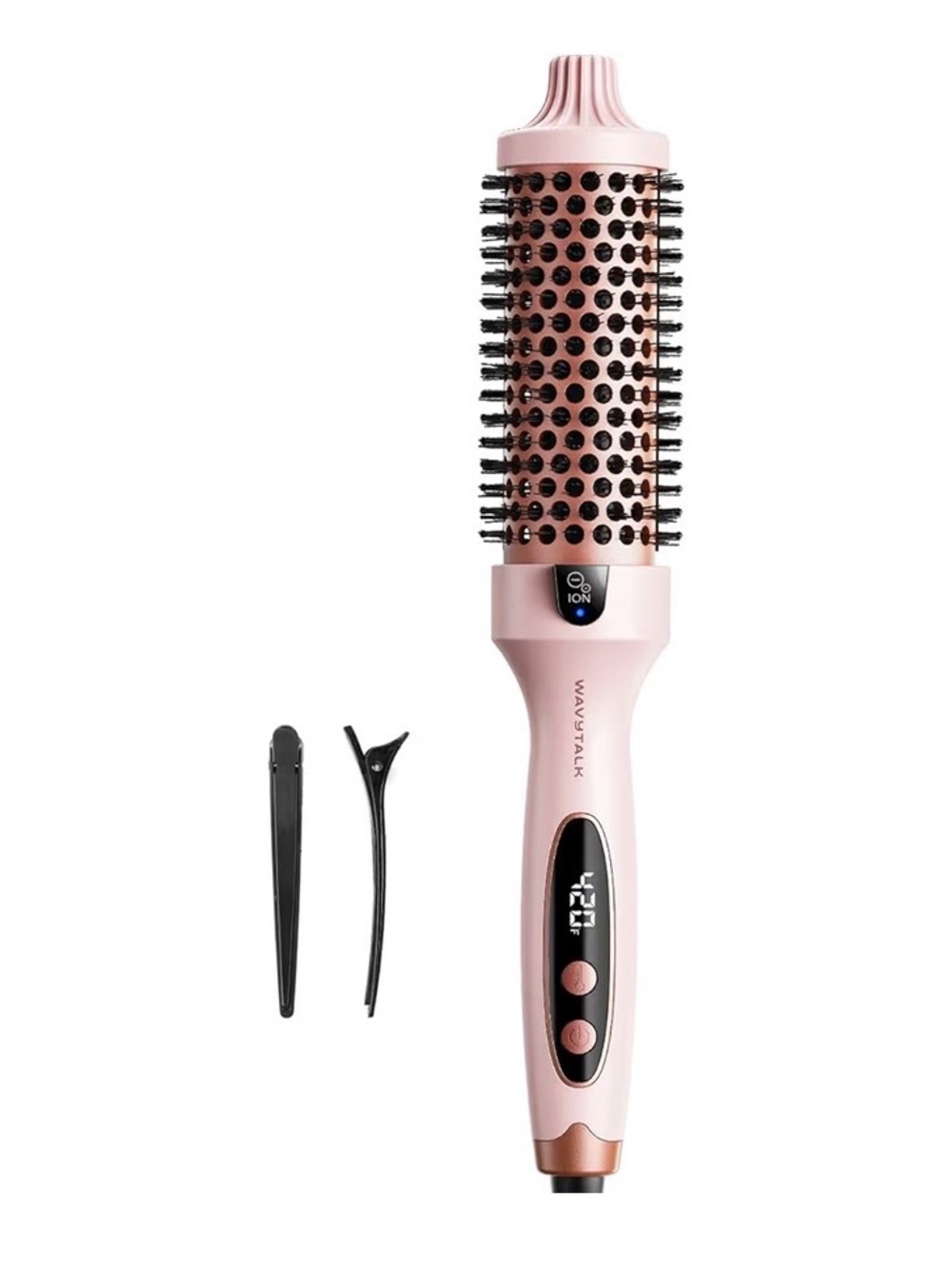 WAVY TALK Pink Ionic Hot Air Round Brush with Digital Display